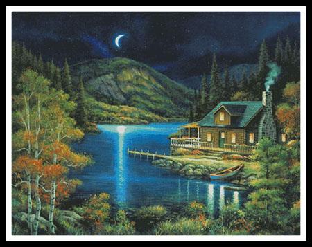 click here to view larger image of Moonlit Cabin - Large  (John Zaccheo) (chart)