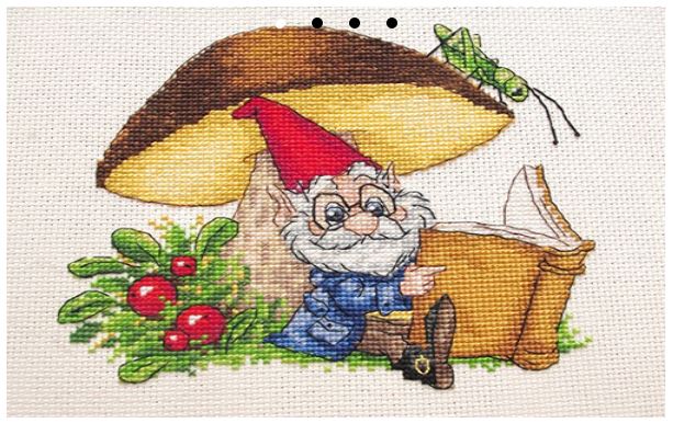 click here to view larger image of Under The Mushroom (counted cross stitch kit)