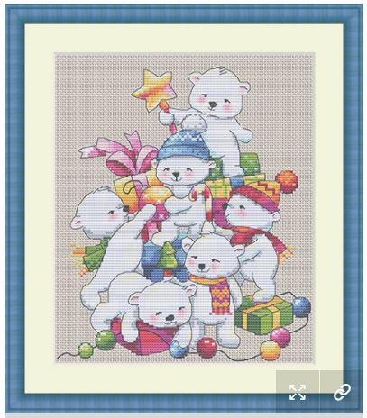 click here to view larger image of Christmas Bears (counted cross stitch kit)