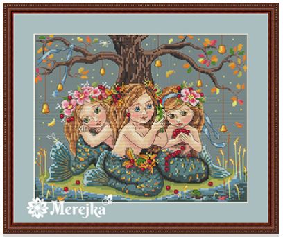 click here to view larger image of Mermaids (counted cross stitch kit)
