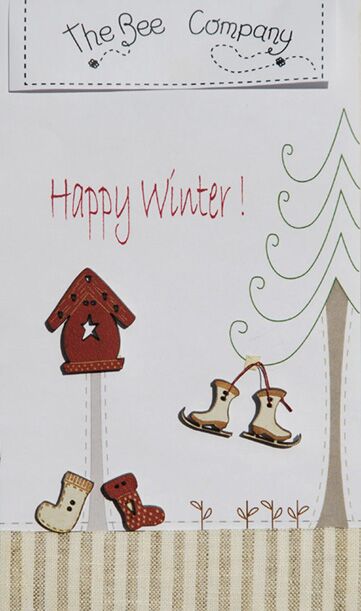 Happy Winter Wooden Buttons