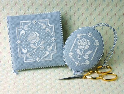White Rose Needlebook and Fob