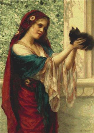 Woman With Cat  (William Clarke Wontner)