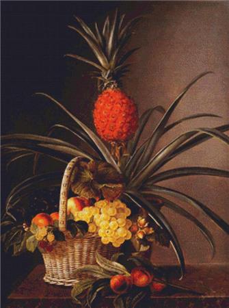 Still Life With Fruits and Pineapple  (Johan Laurentz (J.L.) Jensen)