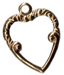 Charm Top Ornate Heart - Gold