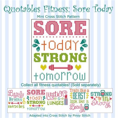 click here to view larger image of Quotables Fitness - Sore Today (chart)