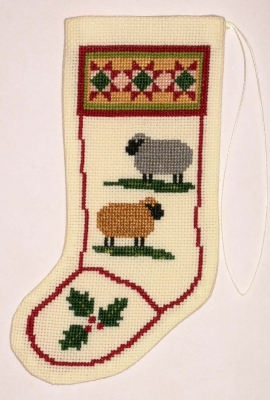 click here to view larger image of Colonial Sheep Stocking Ornament (counted cross stitch kit)