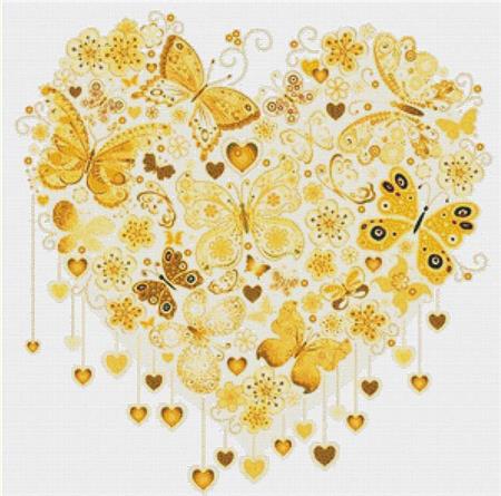 Yellow Butterfly Heart