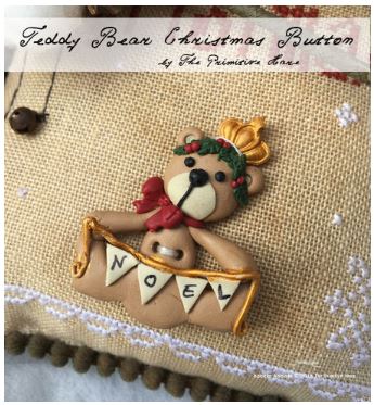 Teddy Bear Christmas Button