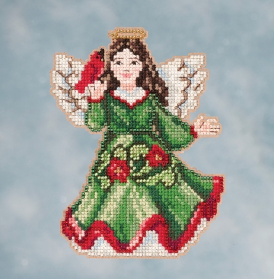 click here to view larger image of Angel With Cardinal (counted cross stitch kit)