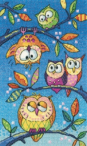 click here to view larger image of Hanging Around - Birds Of A Feather (27ct) (counted cross stitch kit)