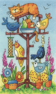 click here to view larger image of Bird Table - Birds Of A Feather (Aida) (counted cross stitch kit)