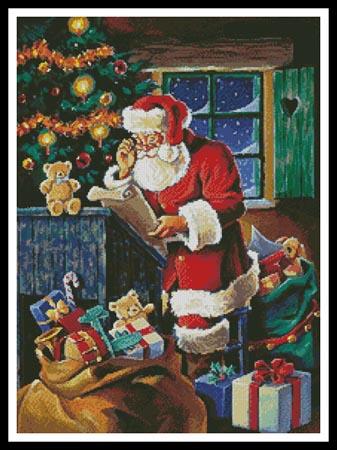 Santa Checking The List  (Hazel Bardon)