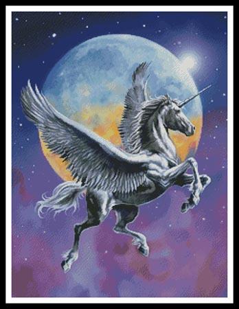 Winged Unicorn In Moonlight  (Lorenzo Tempesta)
