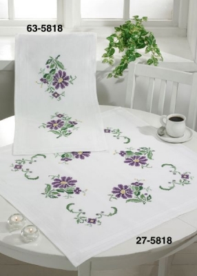 click here to view larger image of Flowers - Table Runner (counted cross stitch kit)