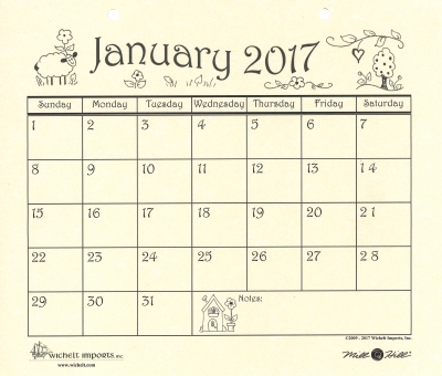 2017 Hand Drawn Calendar