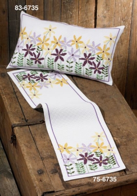 click here to view larger image of Native Flowers - Pillow (counted cross stitch kit)