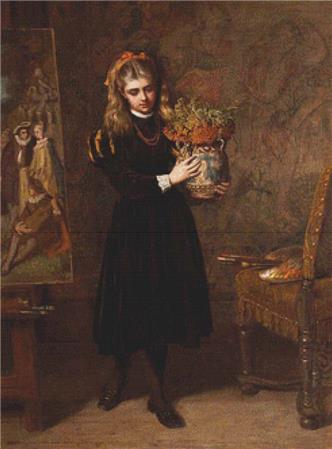 Young Girl With Flowers, A