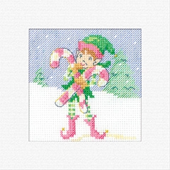 Elf With Candy - Christmas Cards