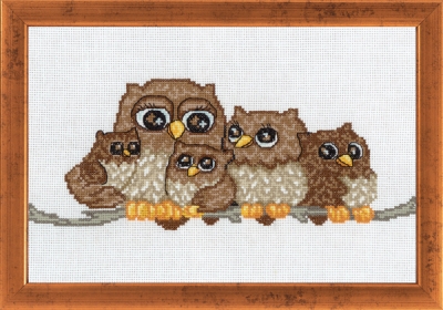 click here to view larger image of Owl Family (counted cross stitch kit)