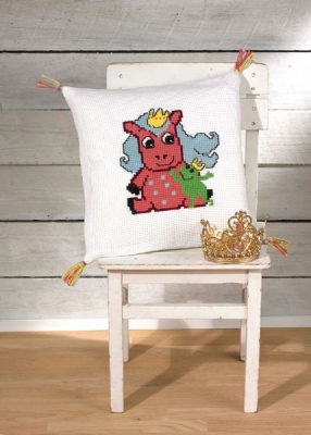 Lilac Horse and Frog Pillow
