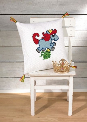 Blue Horse and Frog Pillow