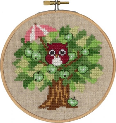 click here to view larger image of Summer Owl With Hoop (counted cross stitch kit)