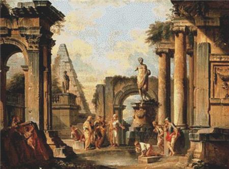 Capriccio Of Classical Ruins With Diogenes Throwing Aaway His Cup, A