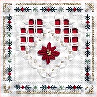 Poinsettia Heart Kit - Beyond Cross Stitch Level 5