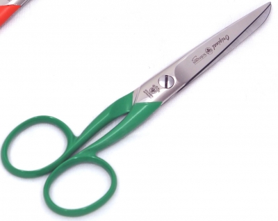 5in Larger Nickel Plated Carbon Steel Scissors With Green Lacquered Handle
