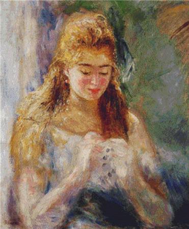 click here to view larger image of Needlewoman, A  (Pierre-Auguste Renoir) (chart)