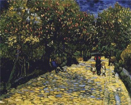 Avenue with Flowering Chestnut Trees at Arles