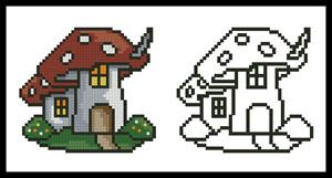 click here to view larger image of Mushroom House - Color With Cross Stitch Collection (chart)