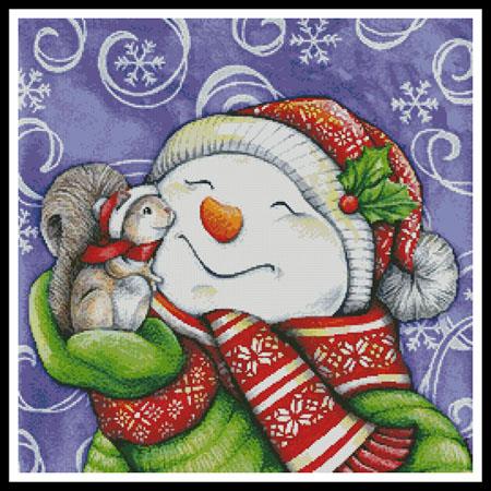 Snowman With Squirrel  (Donna Knold)