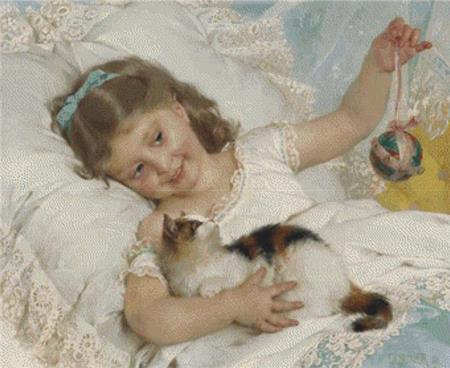 click here to view larger image of Girl Playing With A Kitten, A (chart)