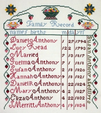 click here to view larger image of Susan B Anthony Sampler (counted cross stitch kit)