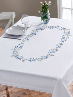 Blue Flowers Table Cloth