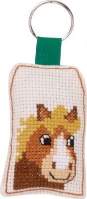 click here to view larger image of Smiling Horse Keyring (counted cross stitch kit)