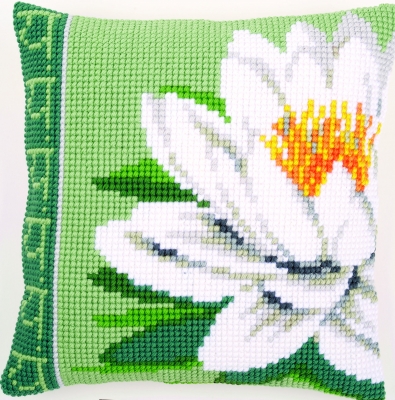 White Lotus Flower Cushion