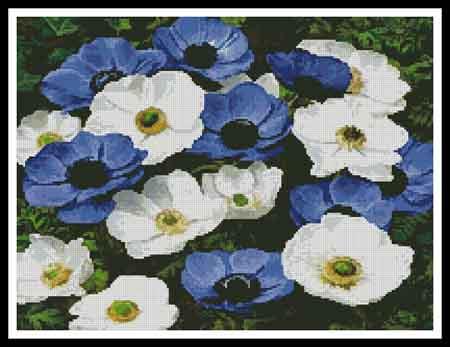 click here to view larger image of Blue and White Flowers (chart)