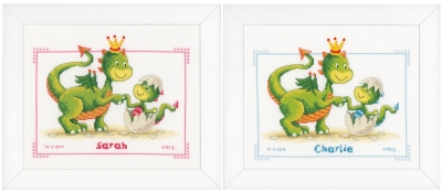 click here to view larger image of Dragons Birth Announcement (counted cross stitch kit)