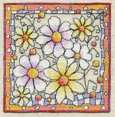 Flowers with Check Border
