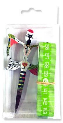 Bohin Cat Design 3.5in Green Scissor - Gift Set