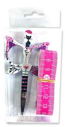 Bohin Cat Design 3.5in Pink Scissor - Gift Set