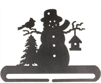 Frosty Snowman Split Bottom Bellpull - Charcoal - 6in