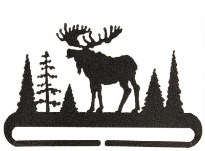 Alaska Moose Split Bottom Bellpull - Charcoal - 6in