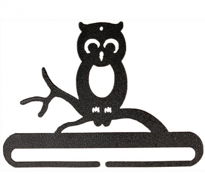 Whimsical Owl Split Bottom Bellpull - Charcoal - 6in