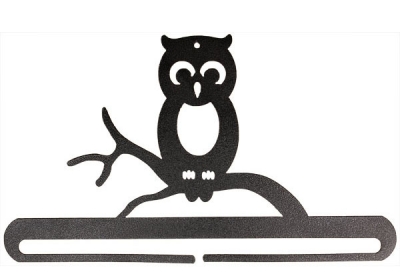 Whimsical Owl Split Bottom Bellpull - Charcoal - 12in