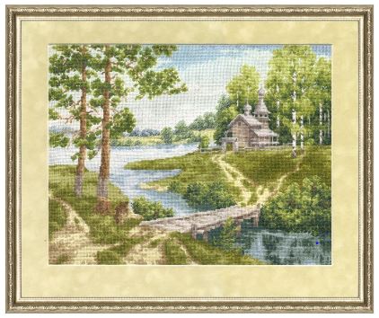 click here to view larger image of Chapel By The Riverbank (counted cross stitch kit)