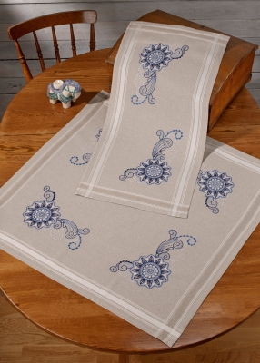 click here to view larger image of Mandala Table Runner (Top) (stamped cross stitch kit)